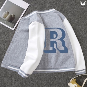 Latest Style Kids Baseball Jacket Snap Button Youth Varsity Bomber Coat Fashionable Children's Outerwear Sportswear - Product Image 2