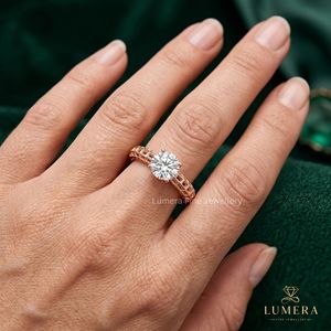 Open Work Lattice Band High Quality Lab Grown Diamond <b>Fine</b> <b>Jewelry</b> Gift Round Cut Diamond Engagement Ring Classic Bridal <b>Jewelry</b> - Product Image 1