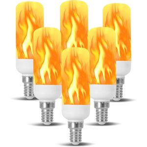 Lampadina LED T6 T8 E12 Effetto Fiamma, Illuminazione Decorativa, Lampadine a Torcia, Diametro 12mm, Senza Fiamma, Base Innovativa, Effetto Sfarfallio - Product Image 1