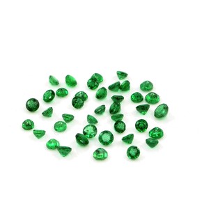 Esmeraldas naturales de Zambia calibradas, redondas de 3 mm, piedras preciosas facetadas sueltas para la fabricación de joyas, listas para usar. - Product Image 2