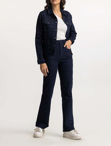 Nueva Chaqueta Vaquera de Verano para Mujer, Estilo Vintage, Lavado Azul, Diseño 3D, Personalizada, de Mezclilla Desgastada - Product Image 4