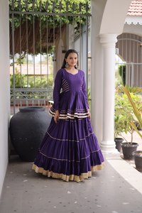 Chaniya Choli de Algodón Puro Especial para Navratri, Lehenga Choli Tradicional India para Mujer, Estilo Garba Gujarati, para Fiestas y Bodas, Largo hasta el Suelo - Product Image 3