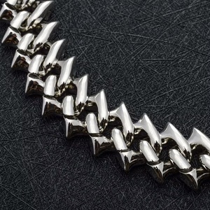 Collier de luxe pour homme en argent 925 avec diamants de laboratoire, chaîne à maillons chevron, style audacieux, bijoux de mode pour homme, nouveau style - Product Image 6