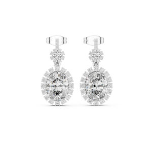 Pendientes de Diamantes Cultivados en Laboratorio, Redondos y Ovalados, en Oro Rosa de 14K para Mujer |   Diamante Cultivado Nuevo - Product Image 3