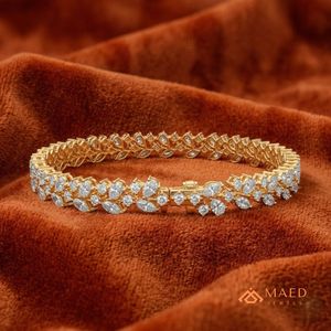 Women Moissanite Tennis Bracelet Fine Chain Link Bracelet Gold Fashion Jewelry Bridal Elegant Anniversary Gift Round <b>Stone</b> - Product Image 3