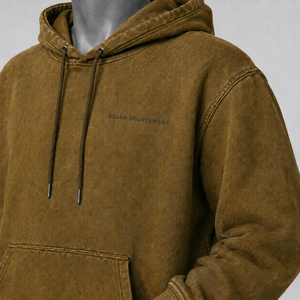 High Street <b>Aesthetic</b> Solid Acid Wash Hoodies 100% Cotton Winter Men's Eco-Friendly Breathable Hooded Apparel Modern Trendy - Product Image 4