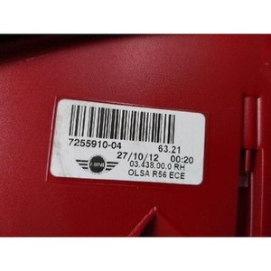 Feu arrière droit d'origine d'occasion pour Mini Cooper F56 2014-2018 - Référence 725591004 - Product Image 6