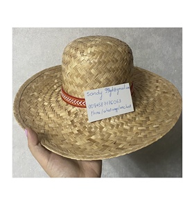 Chapeau de paille marron classique d'usine avec bord de 8cm 55-60cm circonférence de la tête 3.5cm ruban imprimé pour voyage vacances fête décontractée - Product Image 4