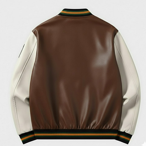 Chaquetas Varsity con Cuello Alto para Hombre al por Mayor, Chaquetas Varsity de Cuero Teñido Liso en Grandes Cantidades a Precio Económico - Product Image 2