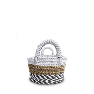 Panier de rangement multifonctionnel rectangulaire moderne en jonc de mer, 3 couleurs, écologique, avec poignée, pour le rangement des jouets - Product Image 2