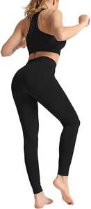 Conjunto de Yoga de 2 Piezas para Mujer, Leggings Deportivos Sin Costuras de Cintura Baja, Transpirables, de Spandex/Poliéster, con Sujetador Deportivo, Personalizable con Logotipo OEM ODM - Product Image 3