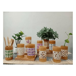 Tasse en bambou avec incrustation de nacre, tasse artistique pour la table, provenant du Vietnam - Product Image 5