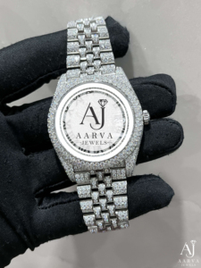 AARVA JEWELS นาฬิกาข้อมือผู้หญิงสุดหรู Miyota Diamond Moissanite สแตนเลสสตีล ขนาด 38 มม. ระบบอนาล็อก ควอตซ์ หน้าปัดคริสตัลแซฟไฟร์ - Product Image 1