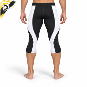 Men <b>Capri</b> <b>Leggings</b> Compression Quick Dry Breathable Anti-Bacterial Elastic Waist Athletic Training Exercise - Product Image 4