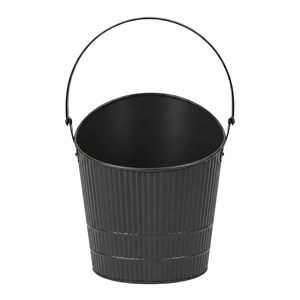 Gallon Galvanized Iron Modern Black Powder Coated Fireplace Ash Coal <b>Bucket</b> <b>Lid</b> Can Indoor Use - Product Image 5