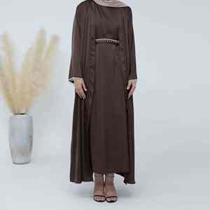 Abaya musulmane moderne et décontractée pour femmes, ornée de perles de luxe, style Dubaï, robe longue à manches longues, modeste, pour tous les jours - Product Image 3