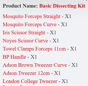 Kit de Instrumentos de Disección Básico de Alta Calidad, Tijeras Quirúrgicas, Pinzas Dentales, Pinzas de Laboratorio (9 Piezas) de Acero Inoxidable - Product Image 5