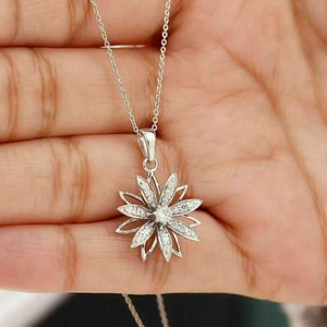 Colliers en moissanite à grappes de diamants, argent sterling 925, collier minimaliste, pendentif multi-pierres, collier délicat, cadeau pour elle - Product Image 2