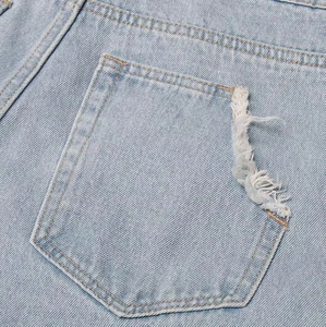 Pantalones vaqueros casuales de pierna ancha Cargo, lavado medio, corte recto, ajuste holgado, cintura media, de mezclilla, estilo urbano, venta al por mayor OEM ODM - Product Image 6