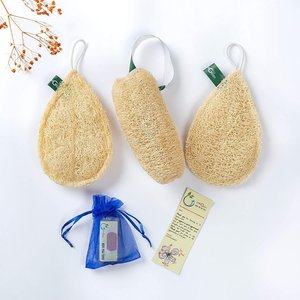 Esponjas de lufa en forma de corazón cepillos de baño biodegradables ecológicos esponja Luffa con marca privada personalizada aceptar - Product Image 3