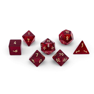 Dados de piedra de alta calidad, cristal de obsidiana roja, piedras preciosas curativas de reiki, dados personalizados grabados, estilo vikingo - Product Image 2