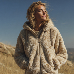 Chaqueta de forro polar Sherpa con media cremallera para mujer, abrigo Sherpa oversize, chaquetas de forro polar Sherpa cálidas de invierno para mujer - Product Image 6