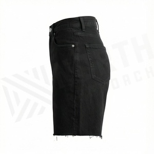 Shorts de Mezclilla Modernos para Mujer, Verano, Formales, Lavados, Desgastados, Cintura Alta, Casuales, Color Personalizado - Product Image 3