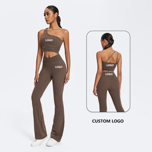 Conjuntos de Yoga Personalizados OEM, Bra Deportivo de un Solo Hombro en Nailon Elástico Suave, Leggings de Yoga con Efecto Levanta Glúteos - Product Image 2
