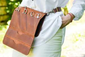 Étui de ceinture en cuir de vachette durable pour ciseaux de barbier, pochette de taille pour styliste, réglable, anti-odeur, confortable et décontracté - Product Image 6