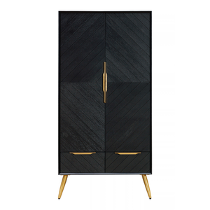 Armoire en bois de la collection GALAXY, meuble de rangement moderne pour chambre à coucher avec 2 tiroirs - Product Image 3
