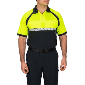 Hi Vis Short Sleeve Polo <b>Shirt</b> Reflective Strips High Visibility Workwear Design Multi Pocket <b>Utility</b> Work <b>Shirt</b> for <b>Men</b> - Product Image 4