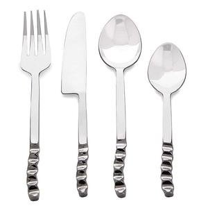 Ensemble de couverts en argent style bambou à manche court, parfait pour les cafés, la présentation de desserts et l'usage domestique, fabriqué à la main en Inde - Product Image 3