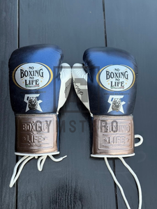 No Boxing No Life Gants de boxe en cuir de vachette véritable de haute qualité, sangle de poignet réglable à lacets, protection complète des doigts - Product Image 6