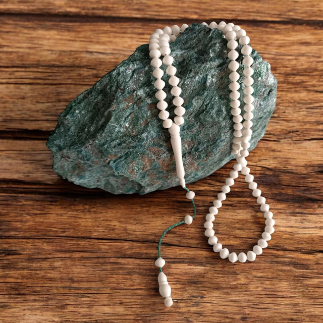 REAL Camel & Buffalo Bone Islamic Prayer Eco-Friendly Handmade 99 Beads Tasbeeh ZUBAIR NOOR HANDICRAFTS Modern Natural Shape