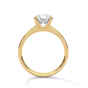 Round Cut Lab-Grown Diamond Engagement <b>Ring</b> In 14k Yellow Gold with <b>Thin</b> Band – Elegant Minimalist Solitaire Bridal <b>Ring</b> - Product Image 4