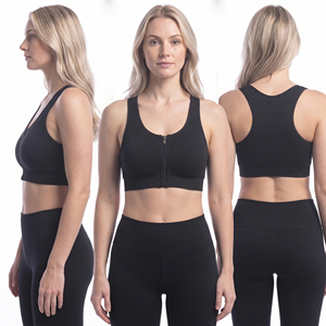 Sujetador deportivo personalizado con cremallera para mujer, espalda cruzada, ropa deportiva, sujetadores de compresión, top corto para correr, gimnasio, entrenamiento, capa base - Product Image 1