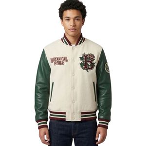 Blouson Letterman Rétro Personnalisé en Laine 100% avec Manches en Cuir Véritable Bordeaux et Patchs en Chenille Midnight – Style Streetwear - Product Image 6