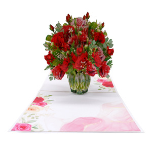 Bouquet de fleurs de rose romantique de haute qualité Viet-craft, carte pop-up 3D, cadeau floral en papier, décoration de table pour mariage, Saint-Valentin, 15 cm - Product Image 5