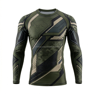Camiseta de Compresión Personalizada con Sublimación Completa, Marca Privada, Manga Larga, para MMA, BJJ, Grappling, Fabricante de Ropa Deportiva al por Mayor - Product Image 1