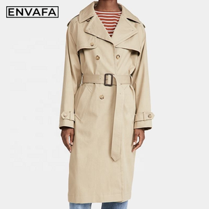 Manteau Trench Femme Double Boutonnage Kaki Coupe-Vent Chaud avec Longue Ceinture pour Automne et Printemps – Vente en Gros Mode - Product Image 1