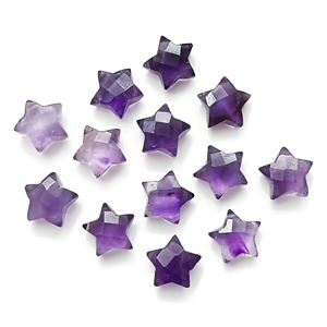 Ametyste violette naturelle facettée taille étoile 10mm, pierre précieuse sculptée à la main, briolette, pierre en vrac pour la fabrication de bijoux, vente en gros - Product Image 6