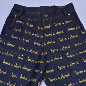 Pantalones vaqueros anchos con estampado Heirs & Christ, cintura alta, longitud completa, corte holgado, informales, para mujer, con bolsillos, 100 % algodón - Product Image 5
