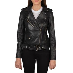 Vestes en cuir de haute qualité pour femmes, vestes en cuir chaudes pour motardes, ceinture amovible, vestes en cuir de vachette tendance pour femmes - Product Image 1