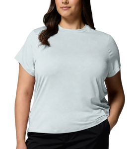 Custom <b>Womens</b> Plus Size Cotton T <b>Shirt</b> Solid Color Round Neck Short Sleeve Spring Summer Autumn Top Factory Direct BD Export OEM - Product Image 1