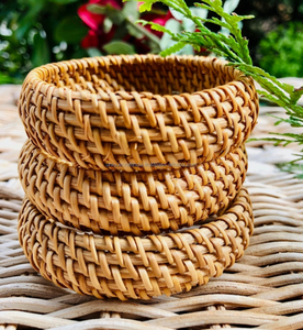 Custom Handmade Vietnam Rattan Wicker <b>Bracelet</b> Wholesale Ethnic Woven Adjustable <b>Personalised</b> <b>Name</b> Logo Gift Jewelry for Women - Product Image 3
