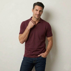 Polo en piqué de coton uni pour homme, haute qualité, coupe classique, respirant, tricoté, style décontracté, vente en gros - Product Image 2