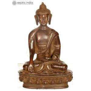 Escultura de latón hecha a mano de 8 pulgadas, propósito estético budista cumplido para regalar hecho en La India - Product Image 4