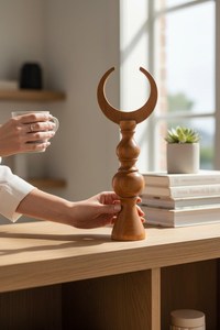 Décoration de table en forme de croissant de lune en nacre arabe, ornement de luxe fait main pour la maison, décoration de l'Aïd, Ramadan Moubarak - Product Image 4
