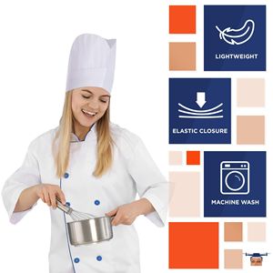 Sombreros de Chef blancos de 12 pulgadas de alto Unisex de estilo europeo, paquete de 50 gorras plisadas ligeras desechables para cocina, comida rápida - Product Image 4