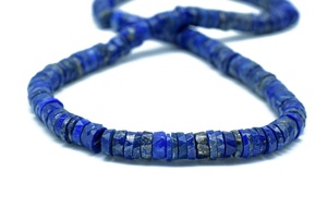 AAA Quality Faceted Natural Stone Lapis Lazuli Heishi <b>Beads</b> 6mm 16 Inches Tyre Shape for <b>Bracelet</b> & Necklace Jewelry Making - Product Image 5